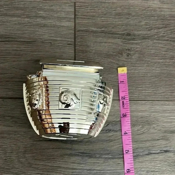 Maison Birks  Silver Toned Noah Ark Coin Bank Piggy Bank - Picture 7 of 11